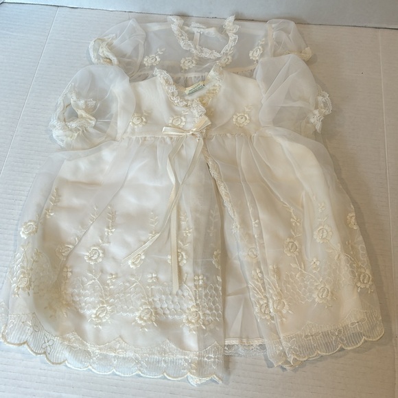 Phyllis Baby Wear Vintage Night Gown and Matching Robe Off White - Picture 1 of 5